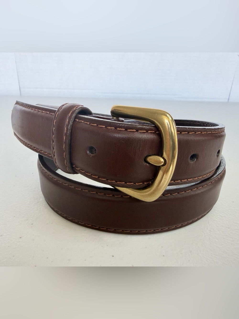 L.L.Bean Genuine Leather Belt Brown Made in USA Men’s Size 32